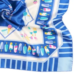 FOULARD IN SETA 90 BLU La gelateria