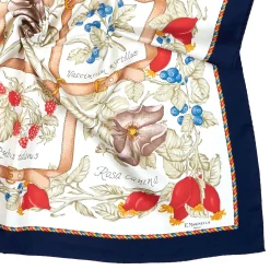 FOULARD IN SETA 90 BLU La rosa canina