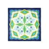 FOULARD IN SETA 90 BLU Motivo floreale