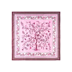 FOULARD IN SETA 90 BORDEAUX L'albero della vita