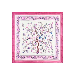FOULARD IN SETA 90 FUCSIA L'albero della vita