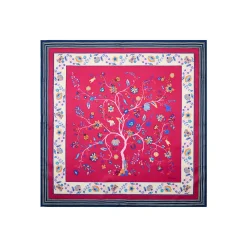 FOULARD IN SETA 90 FUCSIA L'albero della vita
