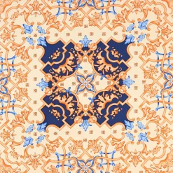 FOULARD IN SETA 90 MARRONE CHIARO Maiolica mediterranea