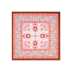 FOULARD IN SETA 90 MARRONE Motivo damascato