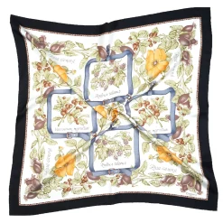 FOULARD IN SETA 90 NERO La rosa canina