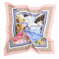 FOULARD IN SETA 90 ROSA I faraglioni di capri