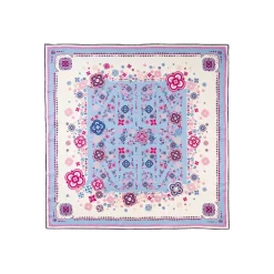 FOULARD IN SETA 90 ROSA World of archivio flowers 1961