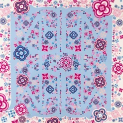FOULARD IN SETA 90 ROSA World of archivio flowers 1961