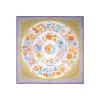 FOULARD IN SETA 90 VIOLA E TORTORA La ruota delle stagioni
