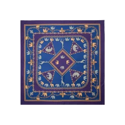 FOULARD IN SETA 90 VIOLA Elefanti portafortuna
