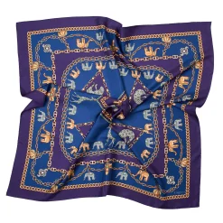 FOULARD IN SETA 90 VIOLA Elefanti portafortuna