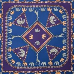 FOULARD IN SETA 90 VIOLA Elefanti portafortuna