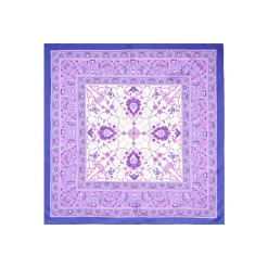 FOULARD IN SETA 90 VIOLA Motivo damascato