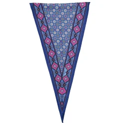 FOULARD ROMBO IN SETA AZZURRO POLVERE Microfantasia fiore