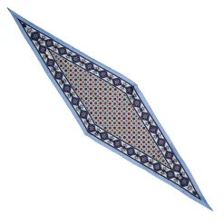 FOULARD ROMBO IN SETA AZZURRO Microfantasia fiore