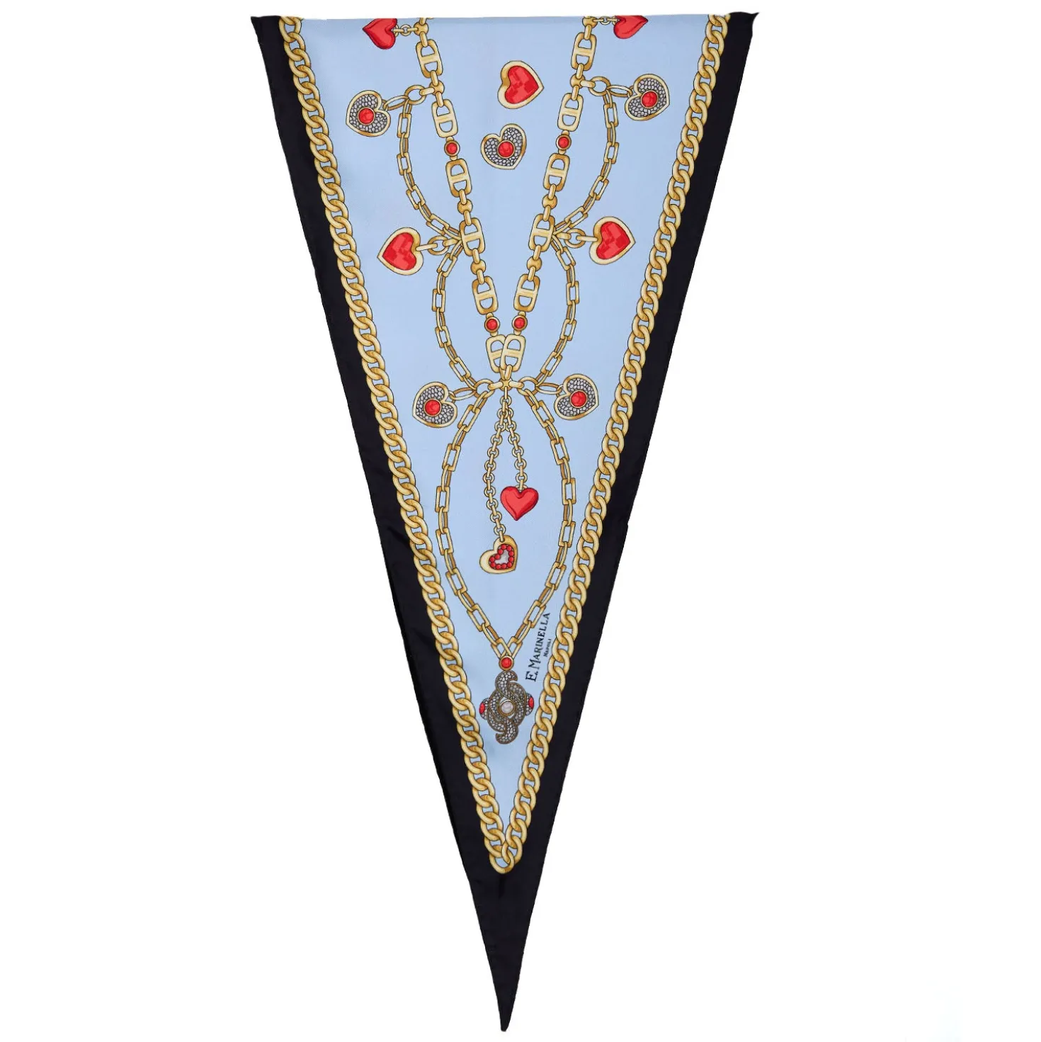 FOULARD ROMBO IN SETA AZZURRO Collezione san valentino