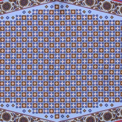 FOULARD ROMBO IN SETA AZZURRO POLVERE Microfantasia fiore