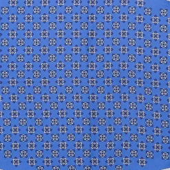 FOULARD ROMBO IN SETA BLU Microfantasia fiore