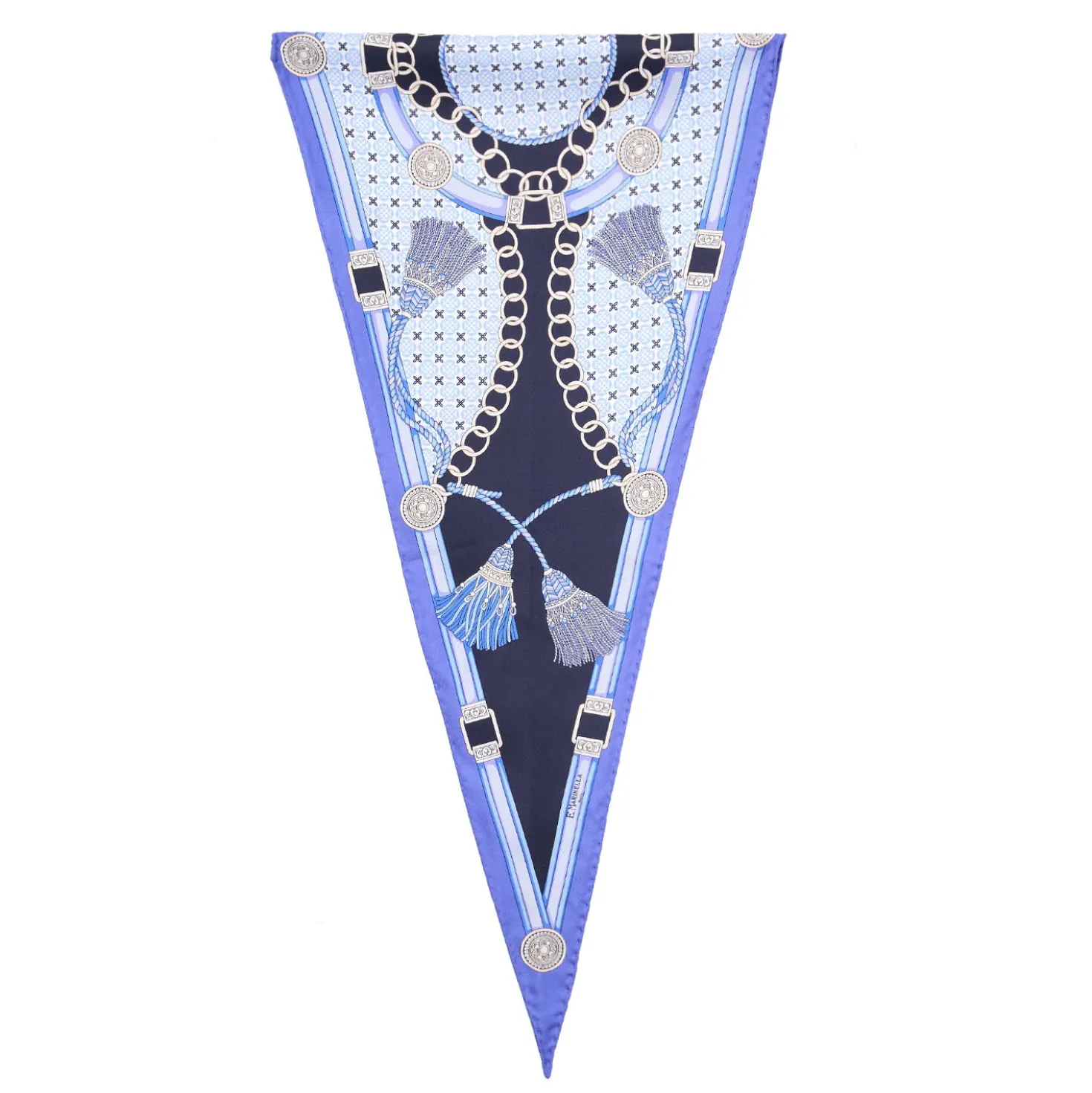 FOULARD ROMBO IN SETA BLU Collezione lucky charm