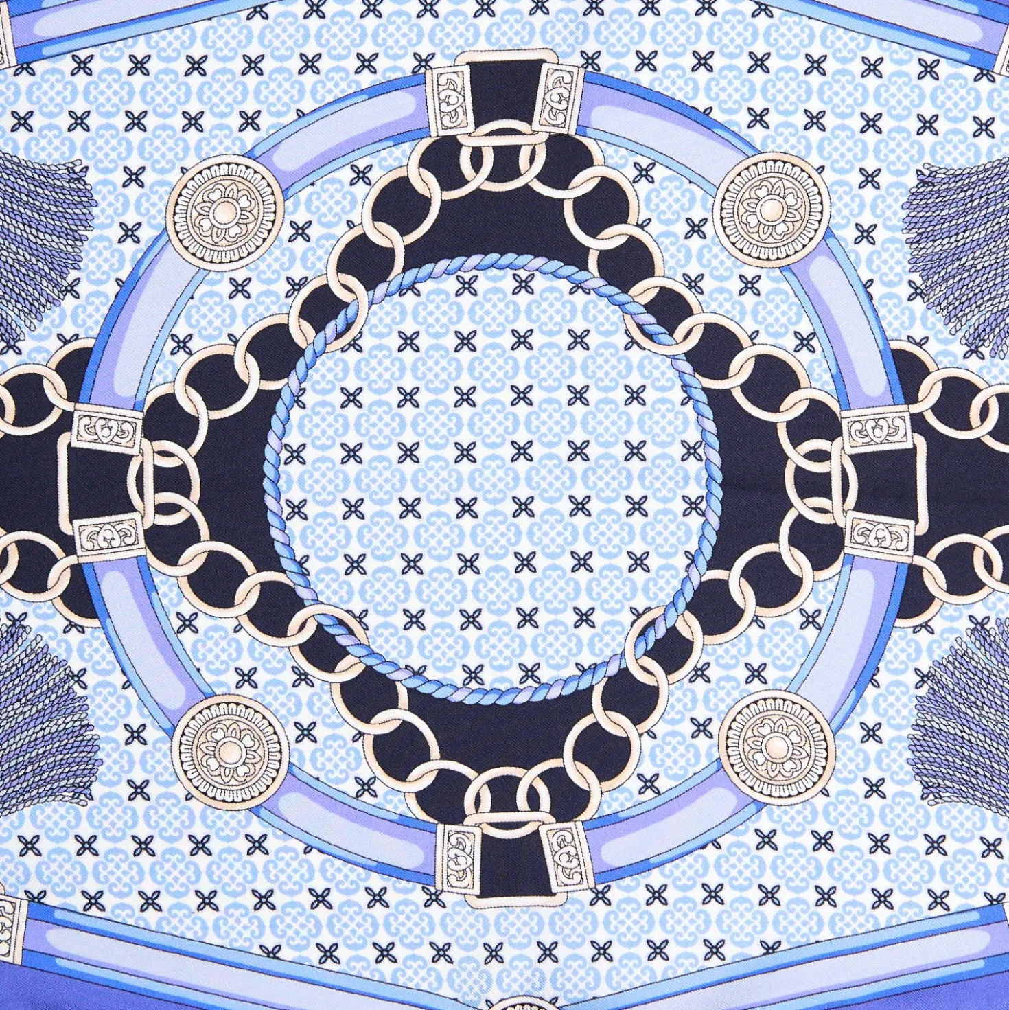 FOULARD ROMBO IN SETA BLU Collezione lucky charm