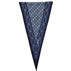 FOULARD ROMBO IN SETA BLU SCURO Microfantasia fiore