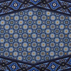FOULARD ROMBO IN SETA BLU SCURO Microfantasia fiore