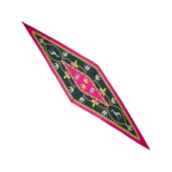 FOULARD ROMBO IN SETA FUCSIA Collezione lucky charm