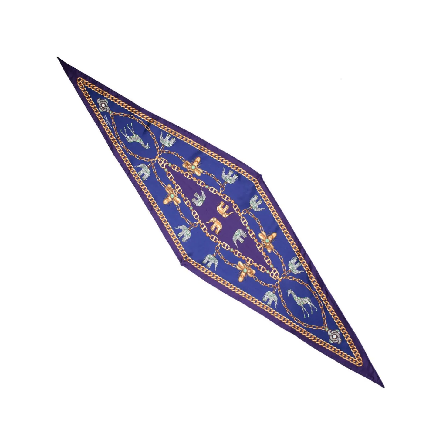 FOULARD ROMBO IN SETA VIOLA Collezione lucky charm