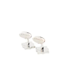 GEMELLI DA POLSO FIORE ARCHIVIO In argento e smalto blu