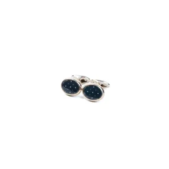 GEMELLI DA POLSO IN ARGENTO BLUCon microfantasia fiore