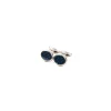 GEMELLI DA POLSO IN ARGENTO BLUCon microfantasia fiore