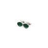 GEMELLI DA POLSO IN ARGENTO VERDECon microfantasia fiore
