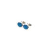 GEMELLI DA POLSO IN ARGENTO AZZURROCon microfantasia fiore