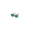 GEMELLI DA POLSO IN ARGENTO VERDE Con microfantasia fiore