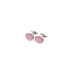 GEMELLI DA POLSO IN ARGENTO ROSACon microfantasia fiore