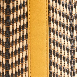 MINI SECCHIELLO GIALLO In rafia e pelle