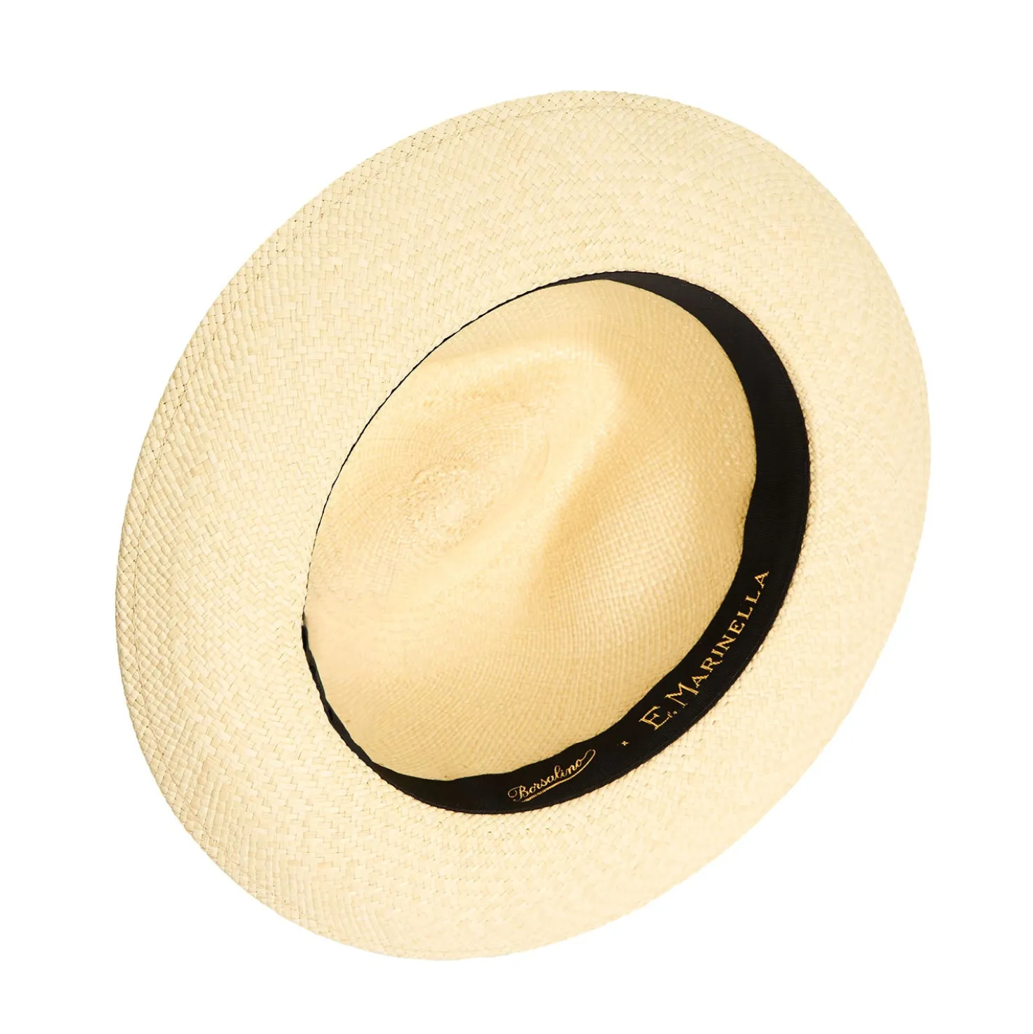 PANAMA MODELLO AMEDEO DETTAGLI IN SETA BLU, 60 CM E. marinella x borsalino