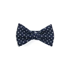 PAPILLON ANNODATO IN SETA BLU SCURO Microfantasia fiore