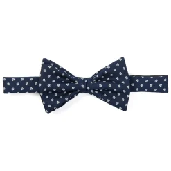 PAPILLON ANNODATO IN SETA BLU SCURO Microfantasia fiore