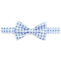 PAPILLON ANNODATO IN SETA AZZURRA Microfantasia fiore