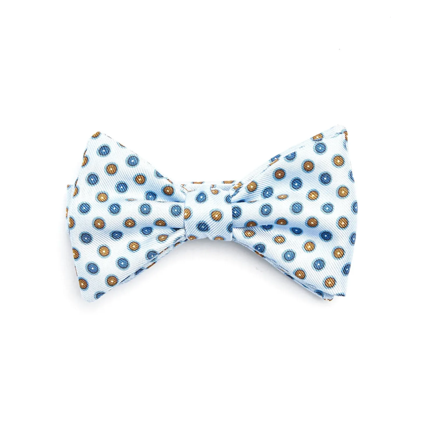 PAPILLON ANNODATO IN SETA AZZURRO Microfantasia fiore