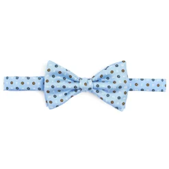PAPILLON ANNODATO IN SETA AZZURRA Microfantasia fiore