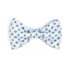 PAPILLON ANNODATO IN SETA AZZURRA Microfantasia geometrica