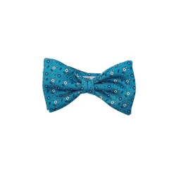 PAPILLON ANNODATO IN SETA BLU MEDIO Microfantasia fiore