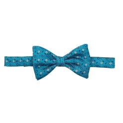 PAPILLON ANNODATO IN SETA BLU MEDIO Microfantasia fiore