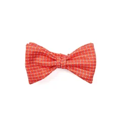 PAPILLON ANNODATO IN SETA ROSSO Microfantasia geometrica