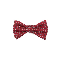 PAPILLON ANNODATO IN SETA BORDEAUX Microfantasia geoemtrica