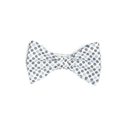 PAPILLON ANNODATO IN SETA BIANCO Microfantasia fiore