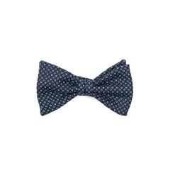 PAPILLON ANNODATO IN SETA BLU SCURO Microfantasia fiore