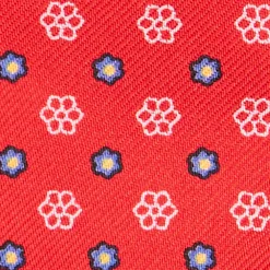PAPILLON DA ANNODARE IN SETA ROSSO Microfantasia fiore